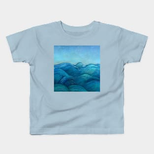 Waves Blue Sky Blue Ocean Waves Kids T-Shirt